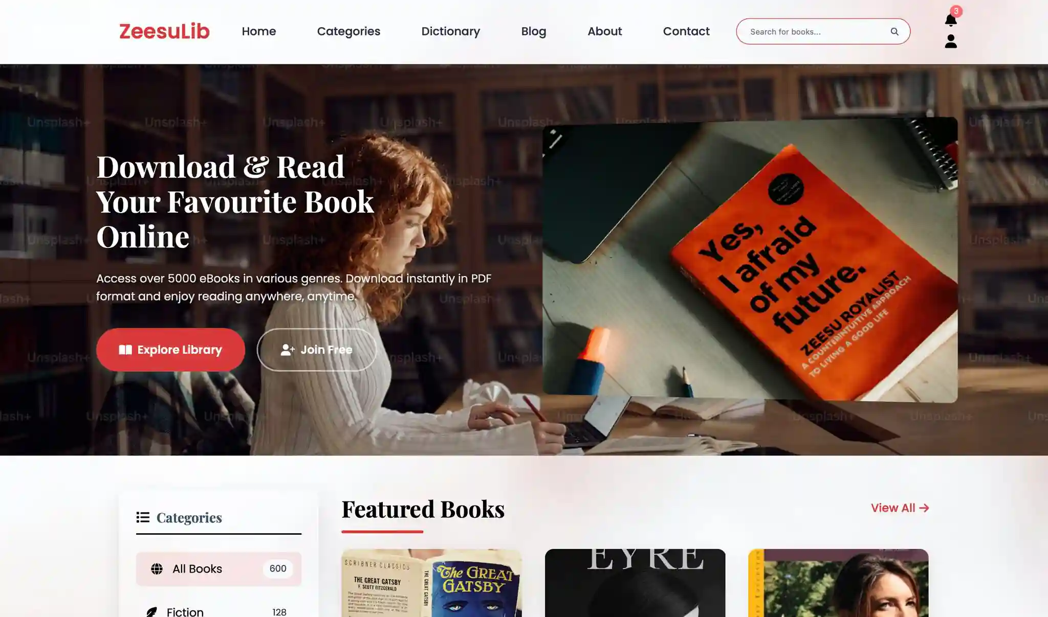 ZeesuLib — Online eBook & Library Platform