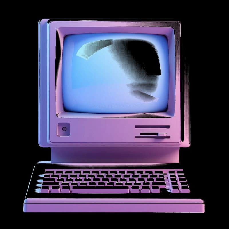 3D Animated Vintage Computer Icon