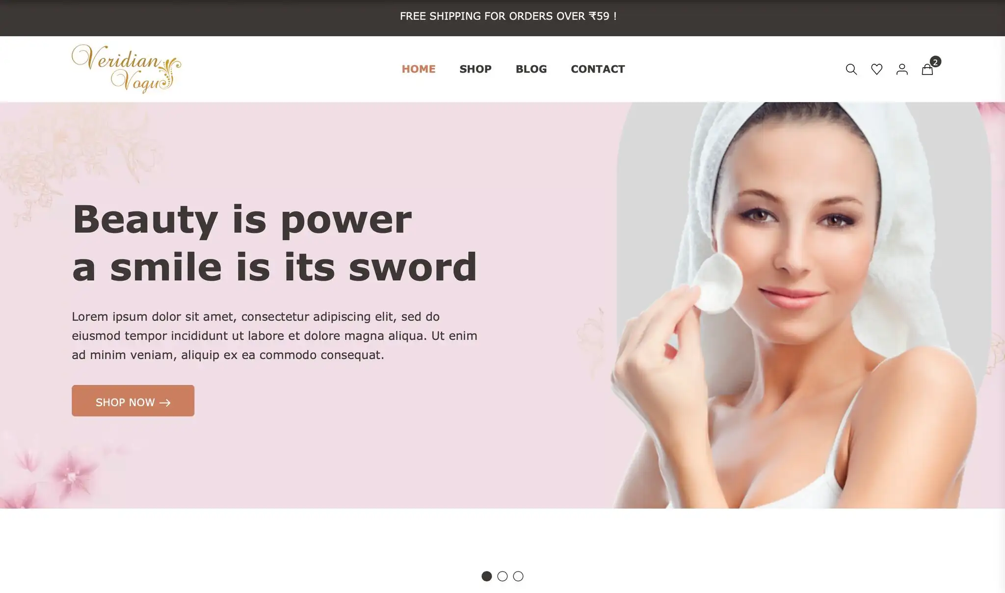 Website for a Women’s Cosmetics Brand